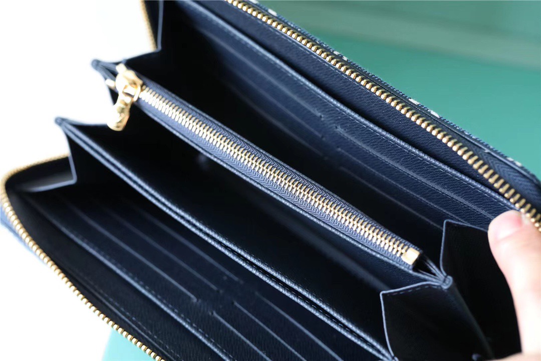 1:1 Replica Louis Vuitton Zippy Wallet Monogram Jacquard Denim Navy Blue For Women, Women's Wallets 7.7in/19.5cm LV - Image 8