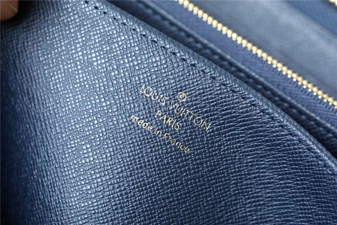 1:1 Replica Louis Vuitton Zippy Wallet Monogram Jacquard Denim Navy Blue For Women, Women's Wallets 7.7in/19.5cm LV - Image 9