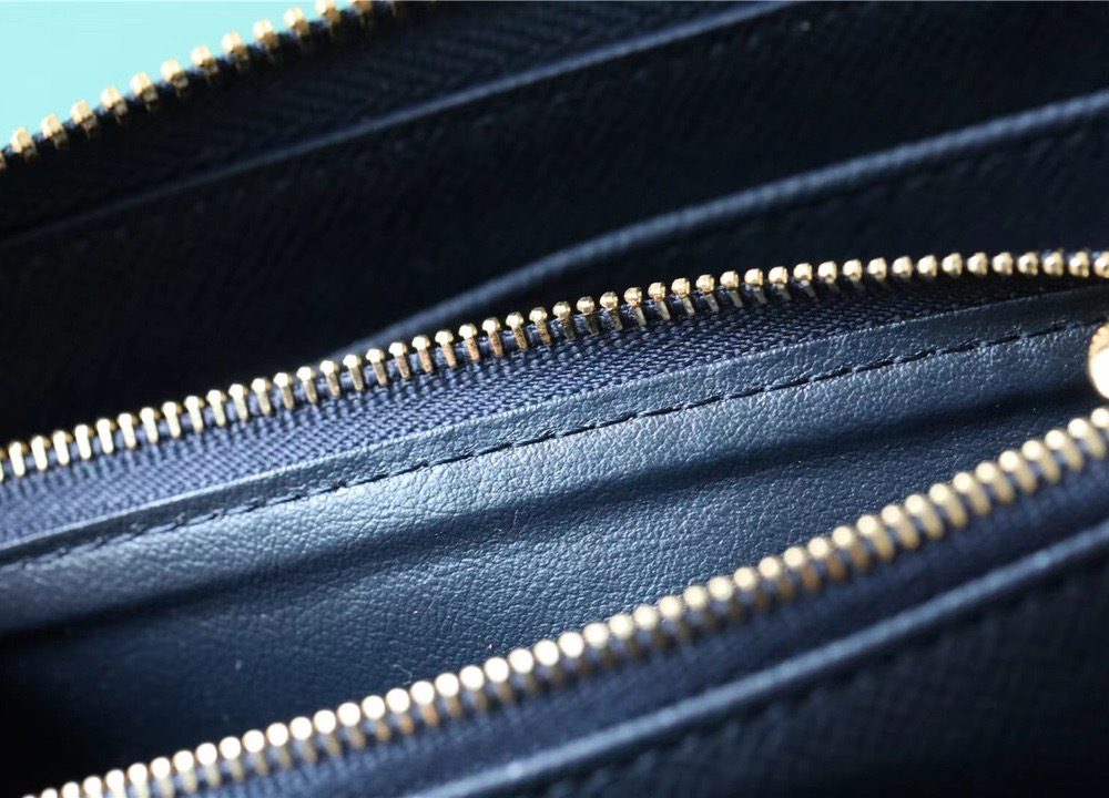 1:1 Replica Louis Vuitton Zippy Wallet Monogram Jacquard Denim Navy Blue For Women, Women's Wallets 7.7in/19.5cm LV 