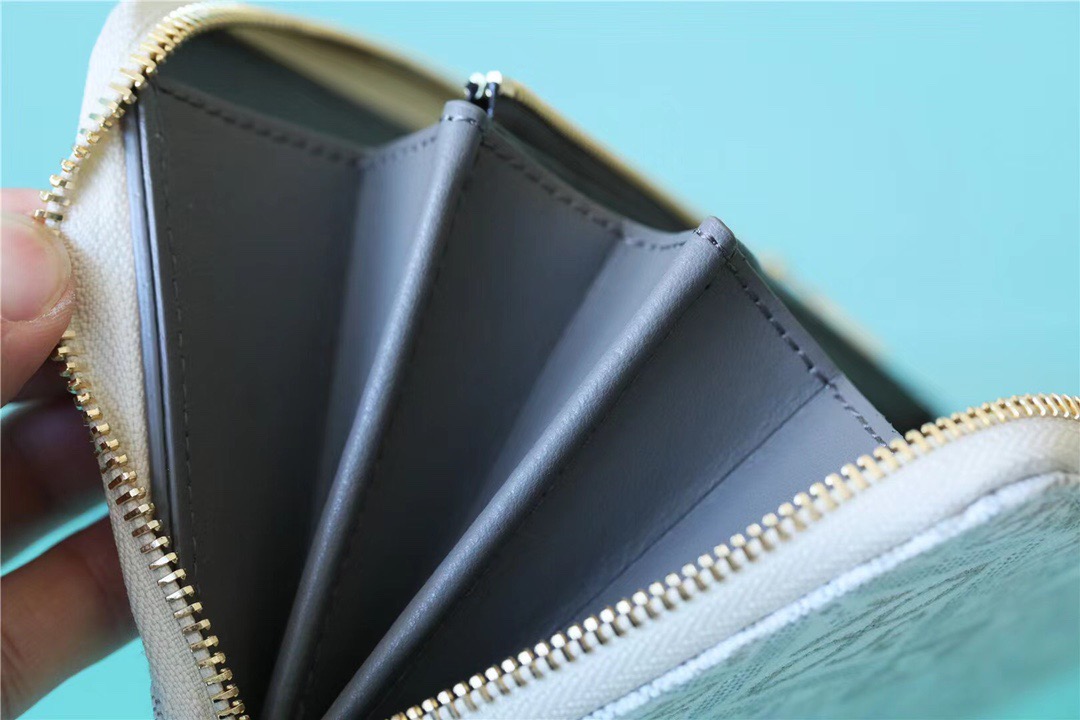 1:1 Replica Louis Vuitton Zippy Wallet Since 1854 Jacquard Canvas Ecru Blue For Women, Women's Wallets 7.7in/19.5cm LV - Image 5