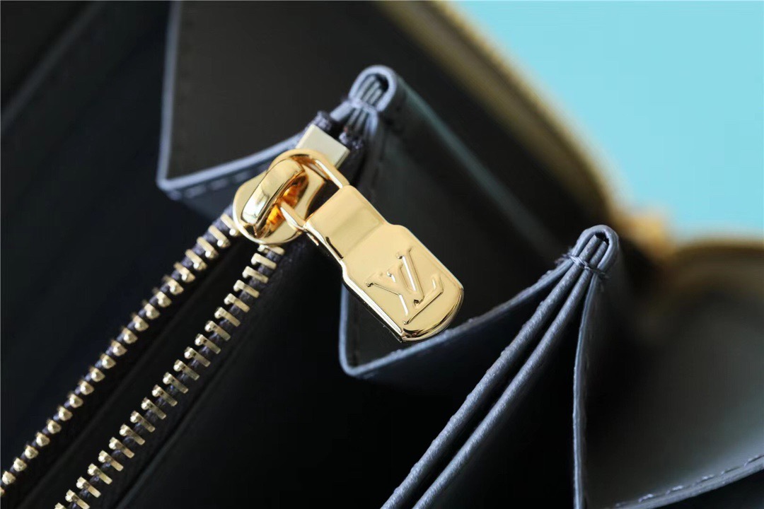 1:1 Replica Louis Vuitton Zippy Wallet Since 1854 Jacquard Canvas Ecru Blue For Women, Women's Wallets 7.7in/19.5cm LV - Image 4