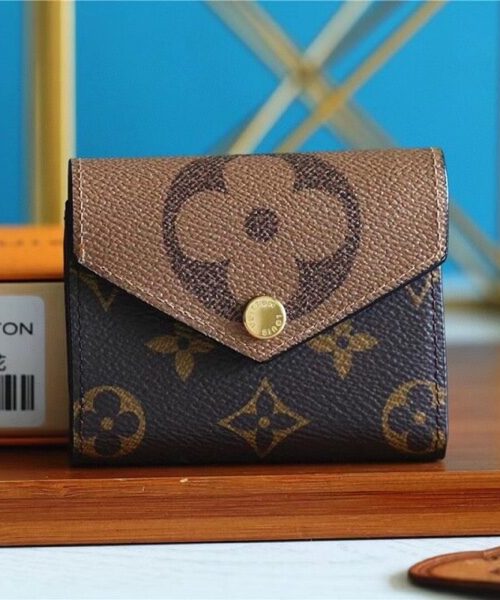 1:1 Replica Louis Vuitton Zoe Wallet Monogram and Monogram Reverse Canvas For Women, Women's Wallets 3.7in/9.5cm LV M80725