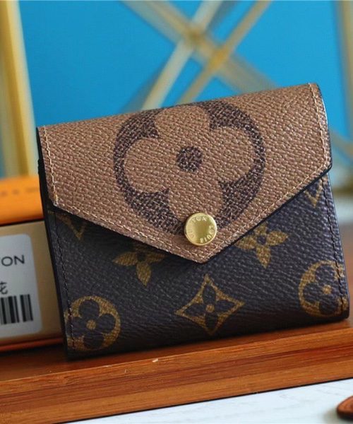 1:1 Replica Louis Vuitton Zoe Wallet Monogram and Monogram Reverse Canvas For Women, Women's Wallets 3.7in/9.5cm LV M80725
