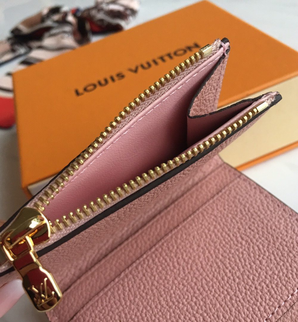 1:1 Replica Louis Vuitton Zoe Wallet Tourterelle Pink For Women, Women's Wallet 3.7in/9.5cm LV