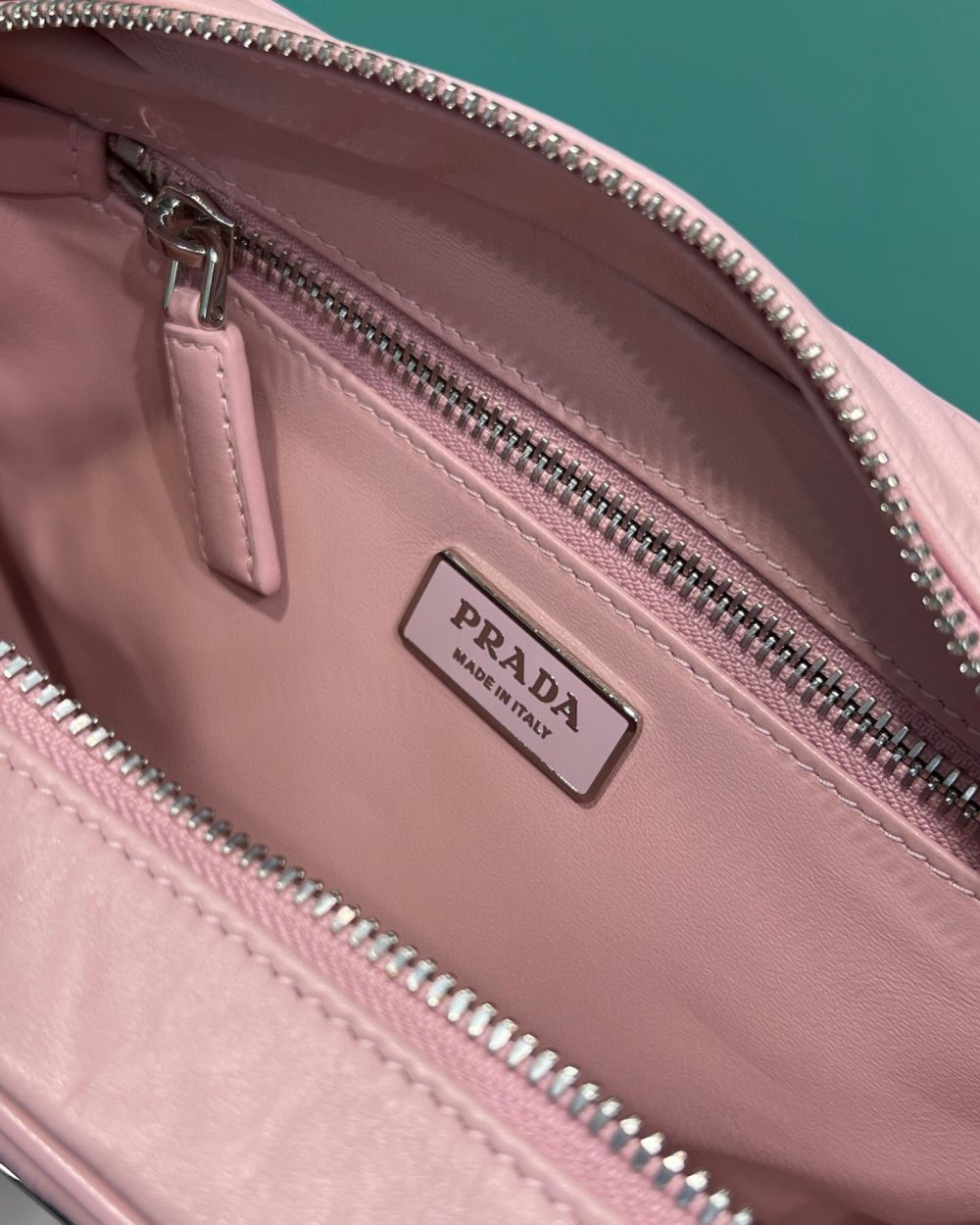 Medium Antique Nappa Top Handle Bag In Green/Pink For Women 9.5 in/ 24cm 1BB092_UVL_F0092_V_T2O