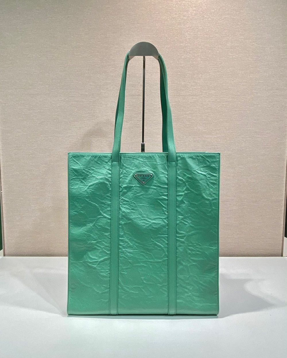 Medium Antiqued Nappa Tote Bag In Yellow/Green For Women 15.3 in/ 39cm
