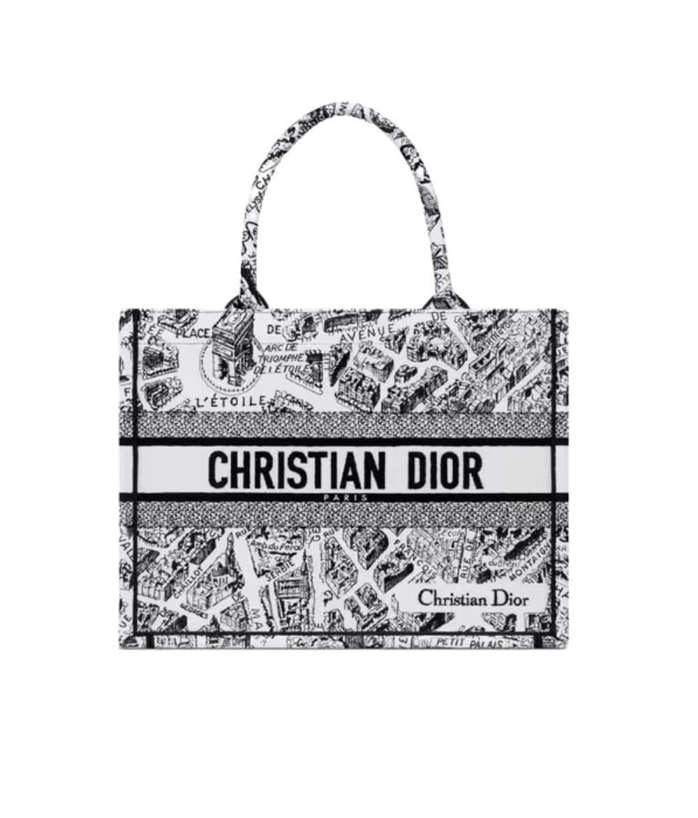 1:1 Replica Medium Dior Tote Bag Black And  For Women 14in/ 36cm M1296ZOMP_M041