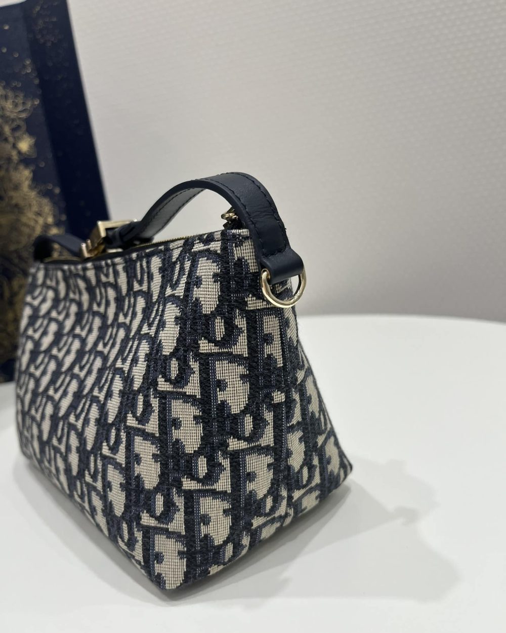 1:1 Replica Medium Diortravel Nomad Pouch Blue For Women 8.5in/ 22cm S5554OTZQ_M928