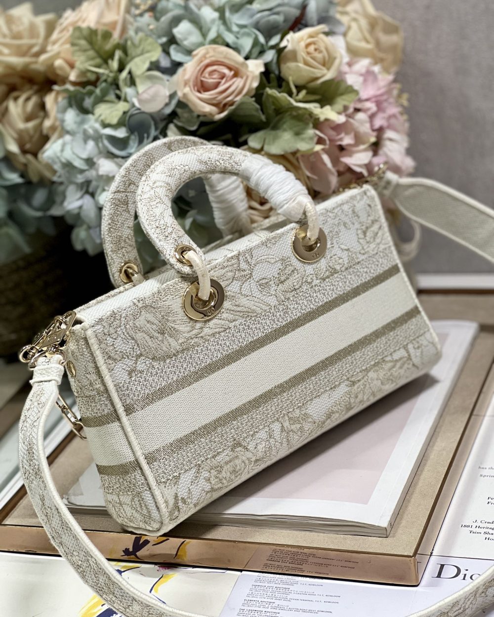 1:1 Replica Medium Lady D-Joy Bag Beige For Women 10in/26cm
