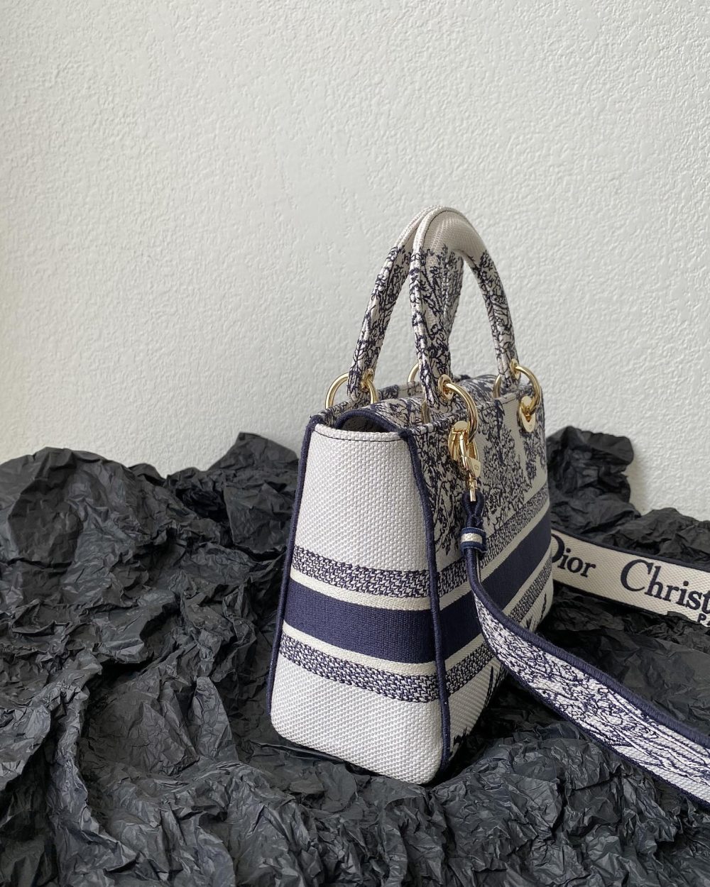 1:1 Replica Medium Lady D-Lite Bag White For Women 9.5in/ 24cm