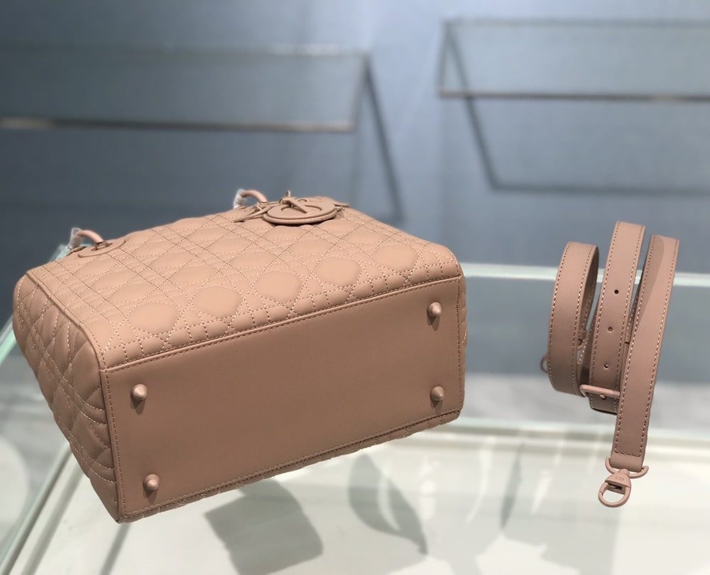 1:1 Replica Medium Lady Dior Bag Dark Blue/White/Black/Beige For Women 9.5in/24cm