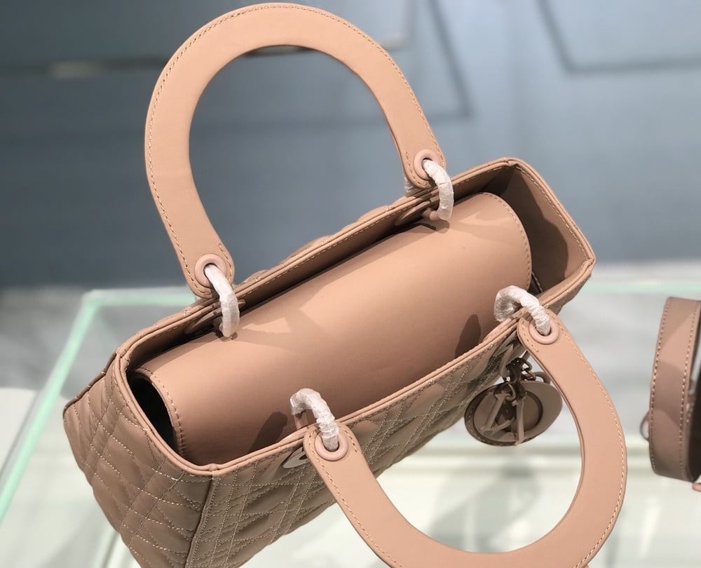 1:1 Replica Medium Lady Dior Bag Dark Blue/White/Black/Beige For Women 9.5in/24cm