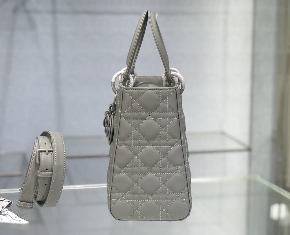 1:1 Replica Medium Lady Dior Bag Dark Blue/White/Black/Beige For Women 9.5in/24cm