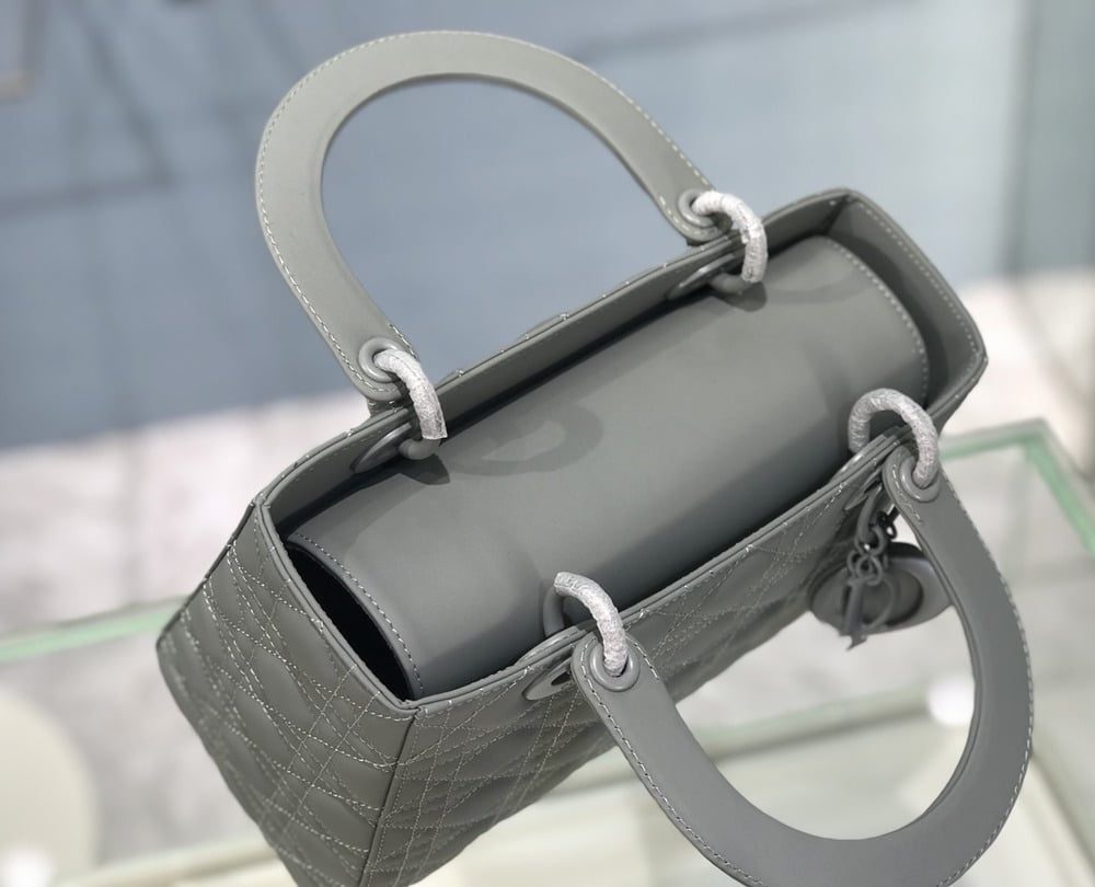 1:1 Replica Medium Lady Dior Bag Dark Blue/White/Black/Beige For Women 9.5in/24cm