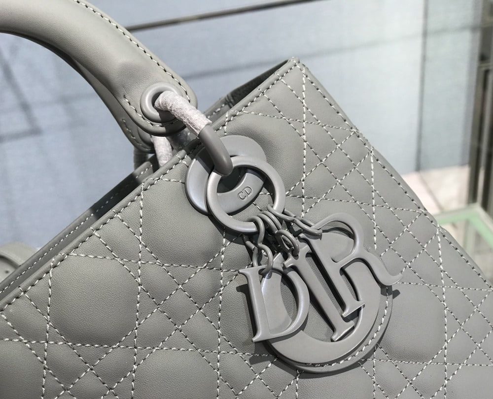 1:1 Replica Medium Lady Dior Bag Dark Blue/White/Black/Beige For Women 9.5in/24cm