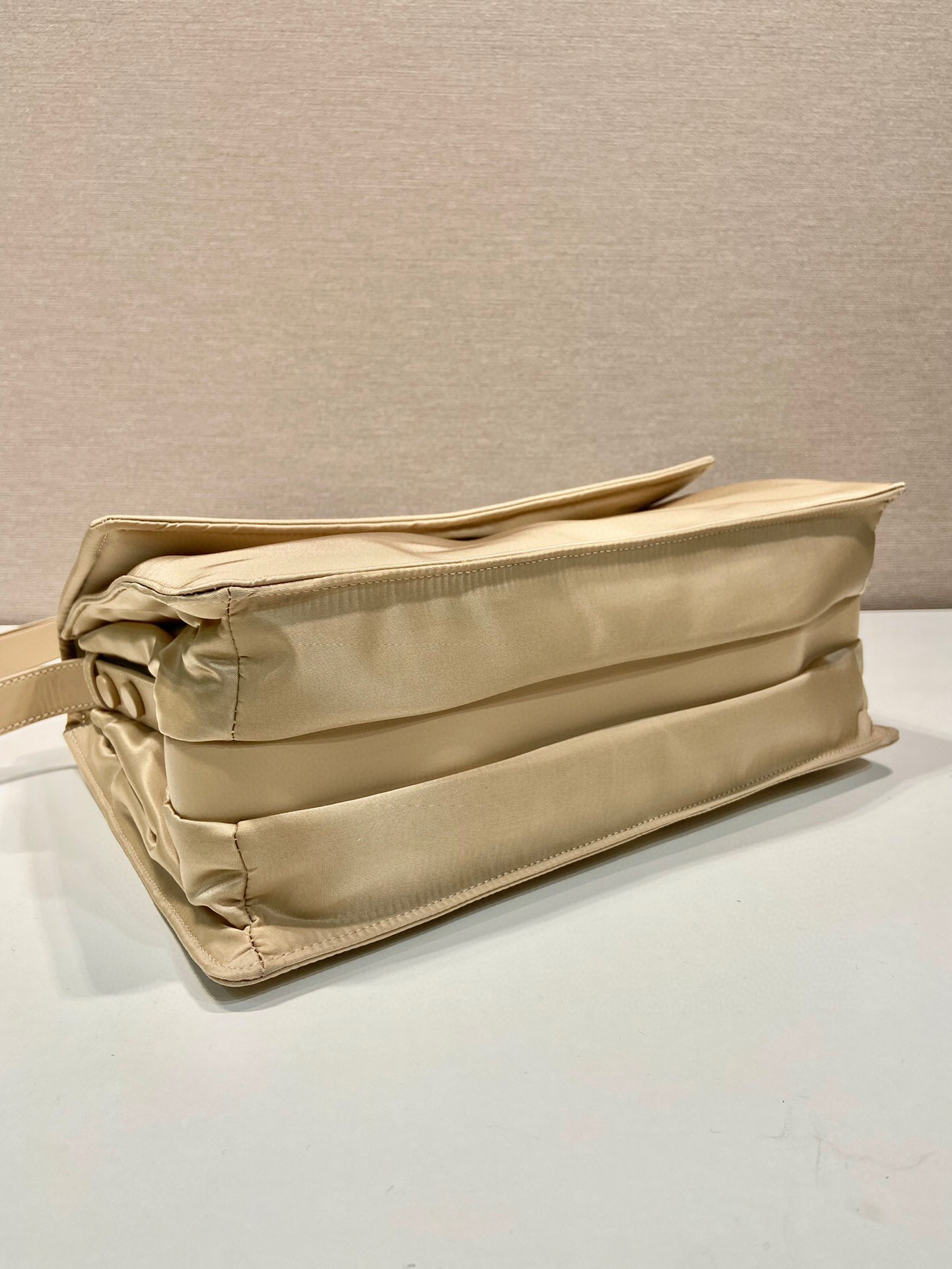 Medium Padded Shoulder Bag In Beige For Women 11.8in/ 30cm - Image 8