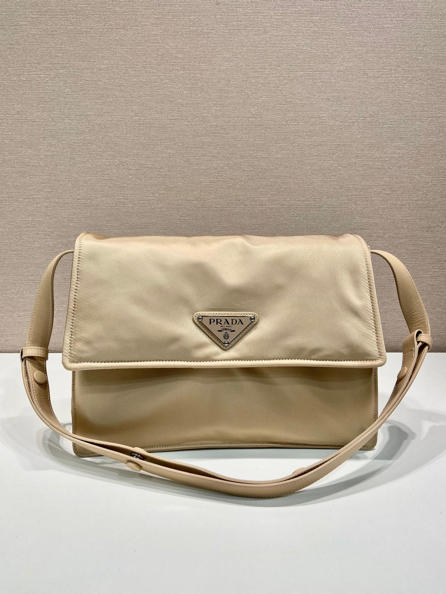 Medium Padded Shoulder Bag In Beige For Women 11.8in/ 30cm - Image 3