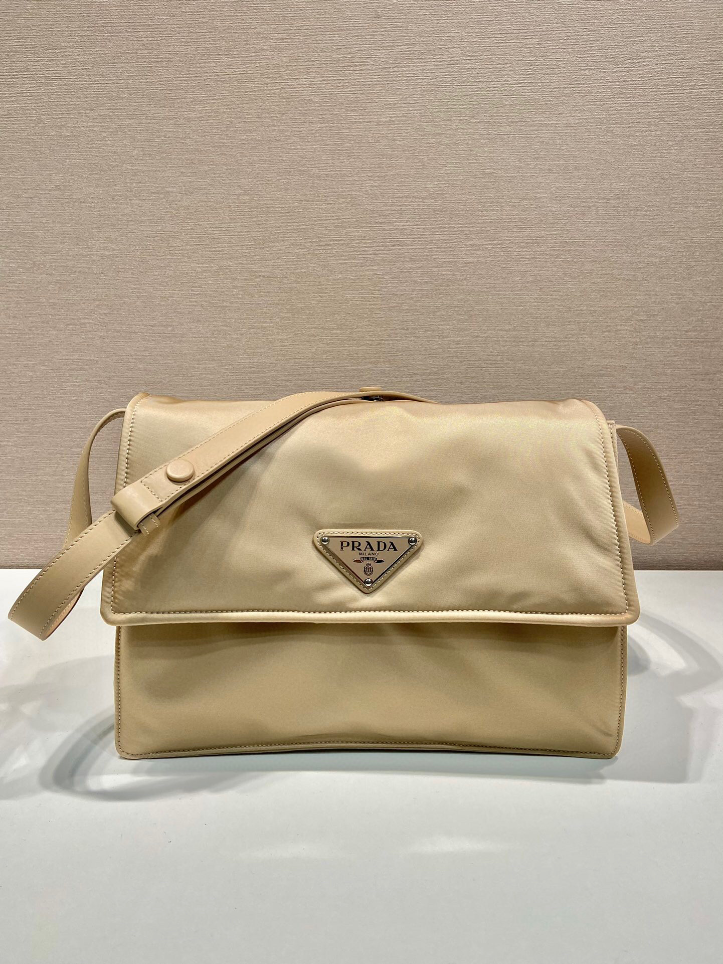 Medium Padded Shoulder Bag In Beige For Women 11.8in/ 30cm - Image 2