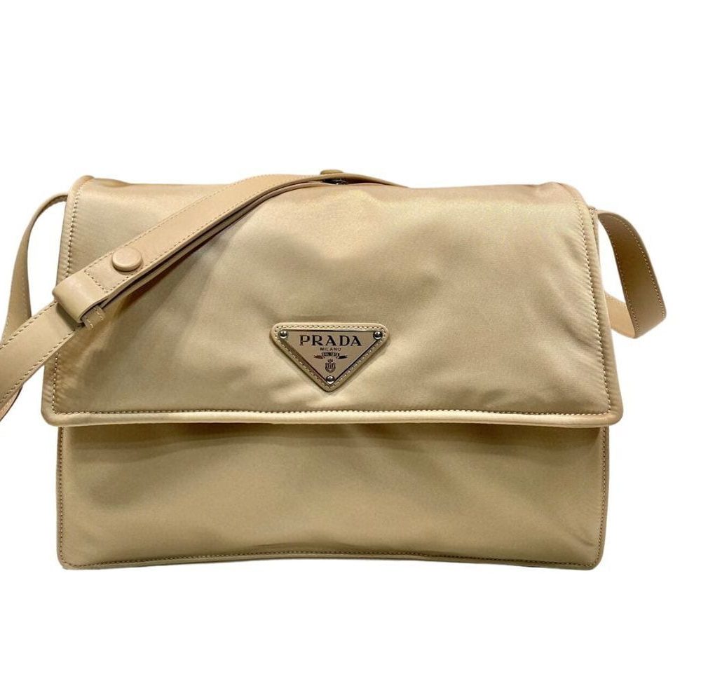 Medium Padded Shoulder Bag In Beige For Women 11.8in/ 30cm