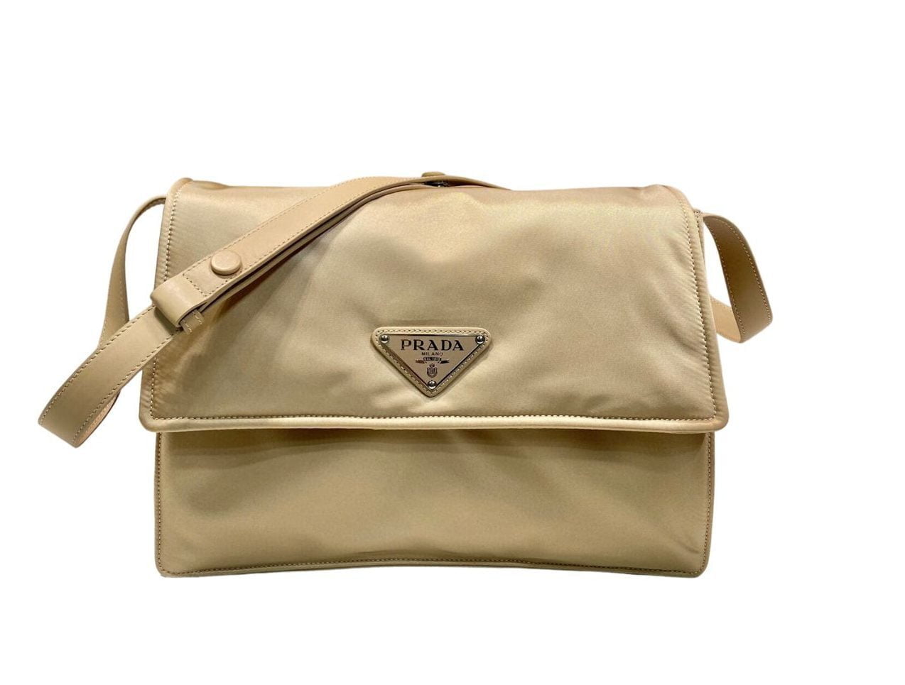 Medium Padded Shoulder Bag In Beige For Women 11.8in/ 30cm