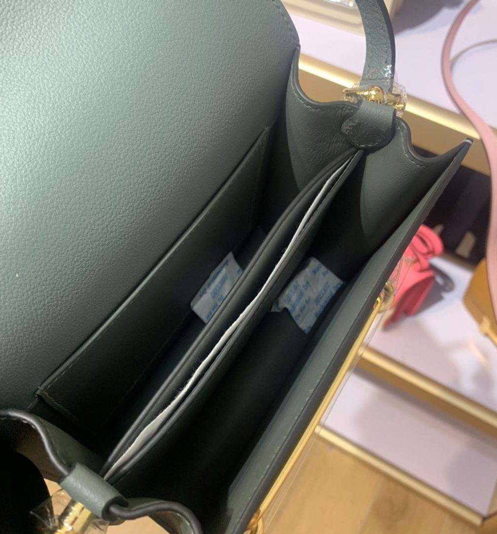 1:1 Replica Mini Evercolor Sac Roulis 19 Green Khaki/Orange/Pink/Grey For Women 19cm / 7.4in