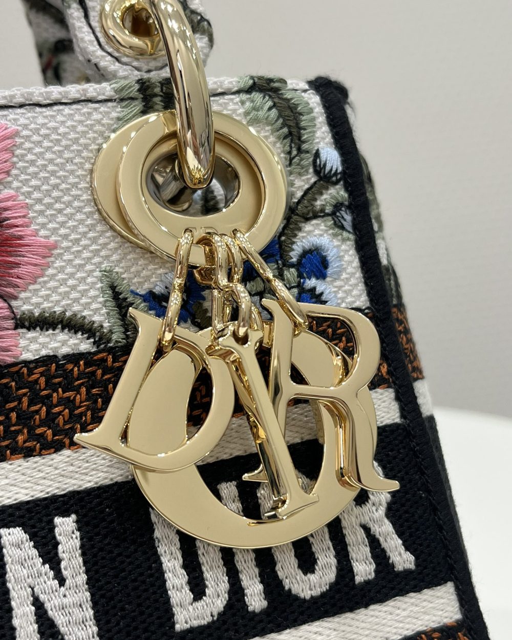 1:1 Replica Mini Lady D-Lite Bag White/Black For Women 6.5in/17cm