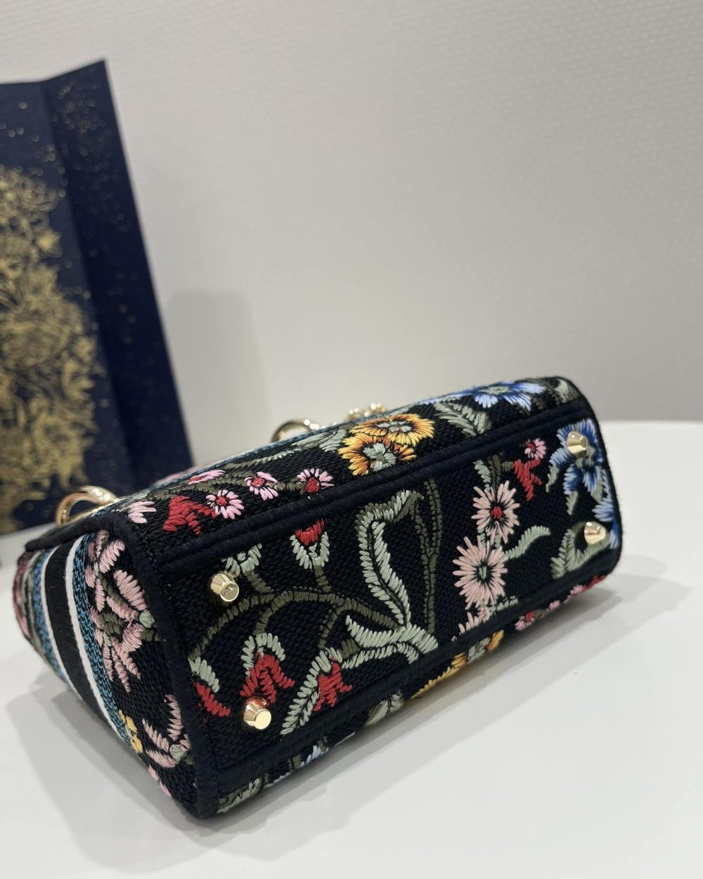 1:1 Replica Mini Lady D-Lite Bag White/Black For Women 6.5in/17cm