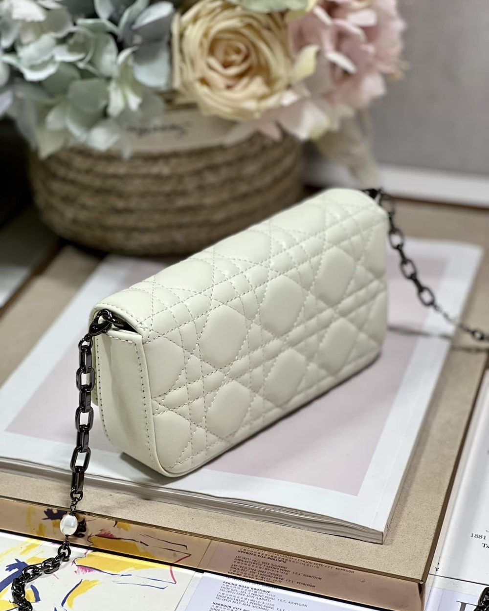 1:1 Replica Mini Miss Dior Bag White/ Black For Women 7 in/ 18.5cm