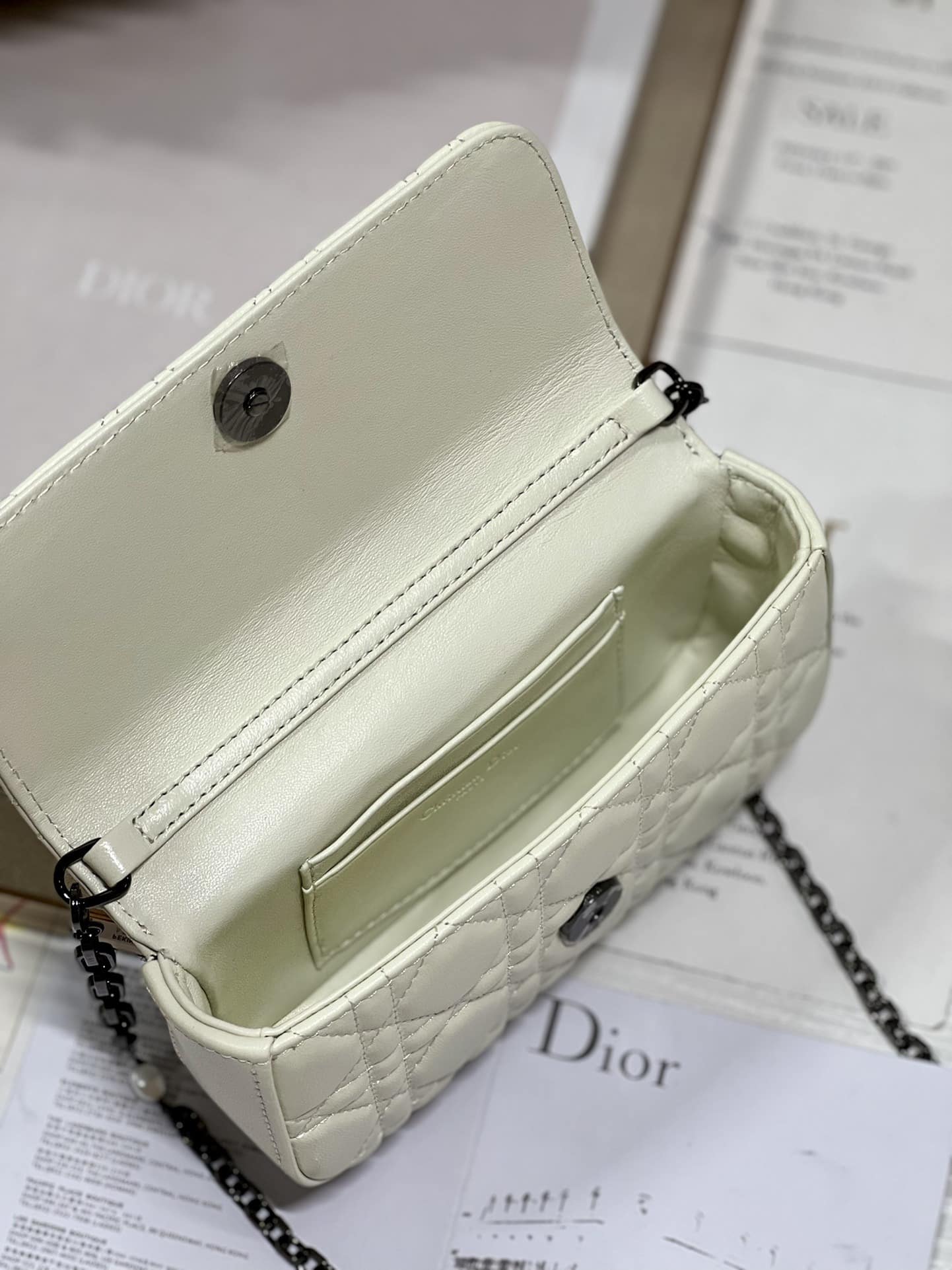 1:1 Replica Mini Miss Dior Bag White/ Black For Women 7 in/ 18.5cm - Image 9