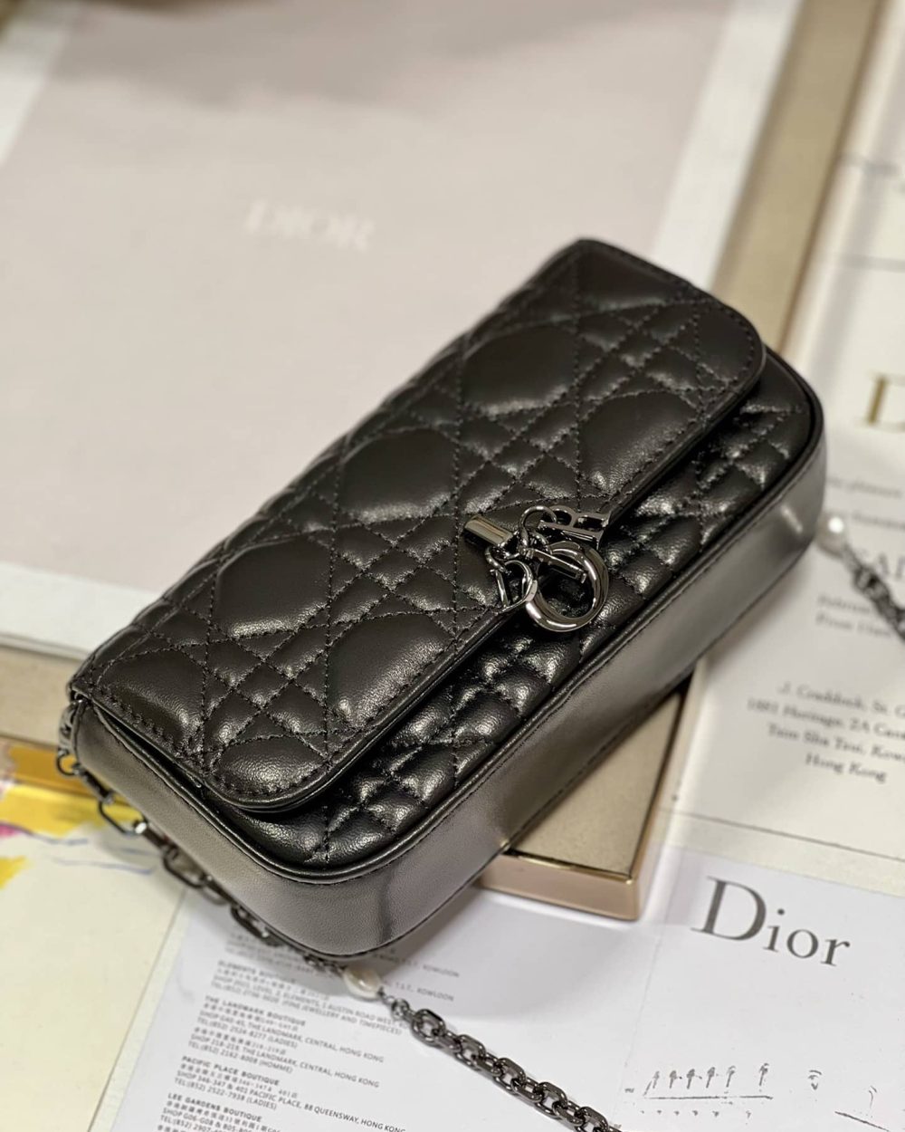 1:1 Replica Mini Miss Dior Bag White/ Black For Women 7 in/ 18.5cm