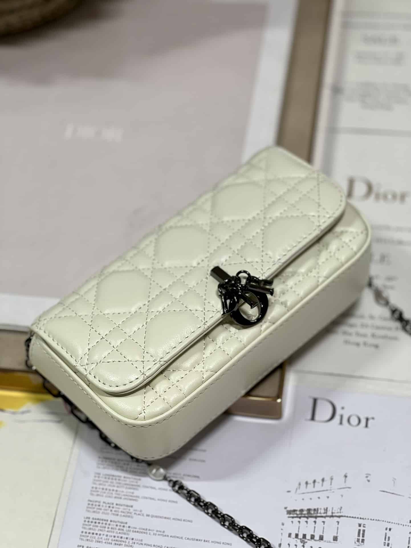 1:1 Replica Mini Miss Dior Bag White/ Black For Women 7 in/ 18.5cm - Image 5