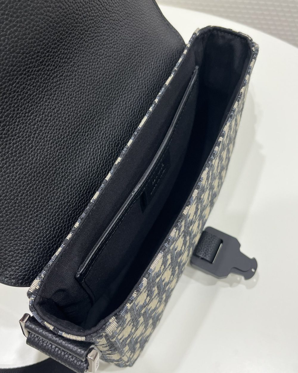 1:1 Replica Mini Saddle Bag With Strap Black For Women 9in/23cm 1ADPO049YKS_H27E