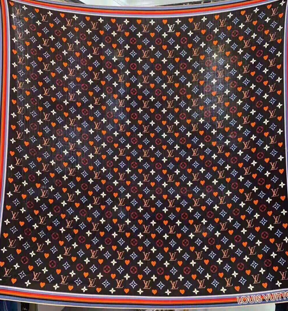 Monogram And Heart Scarf Black For Women 