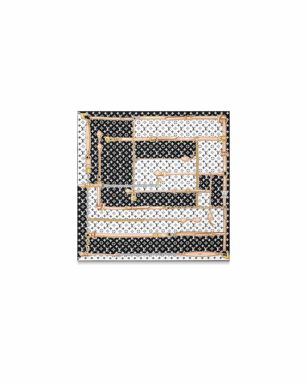 Monogram Confidential Square 90 White And Black For Women M78667