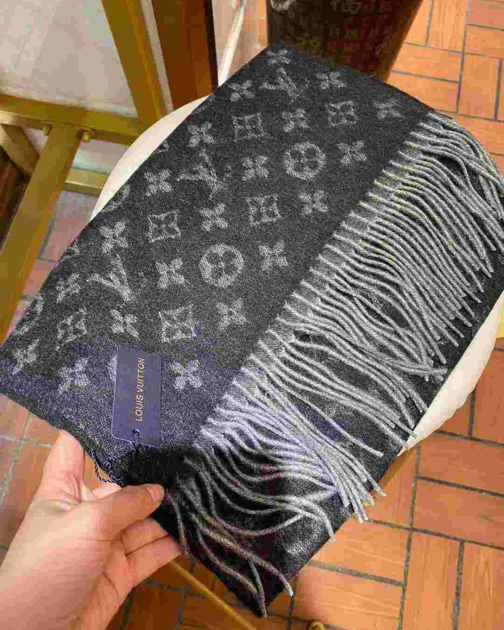 Monogram Gradient Scarf Black For Women M71607 