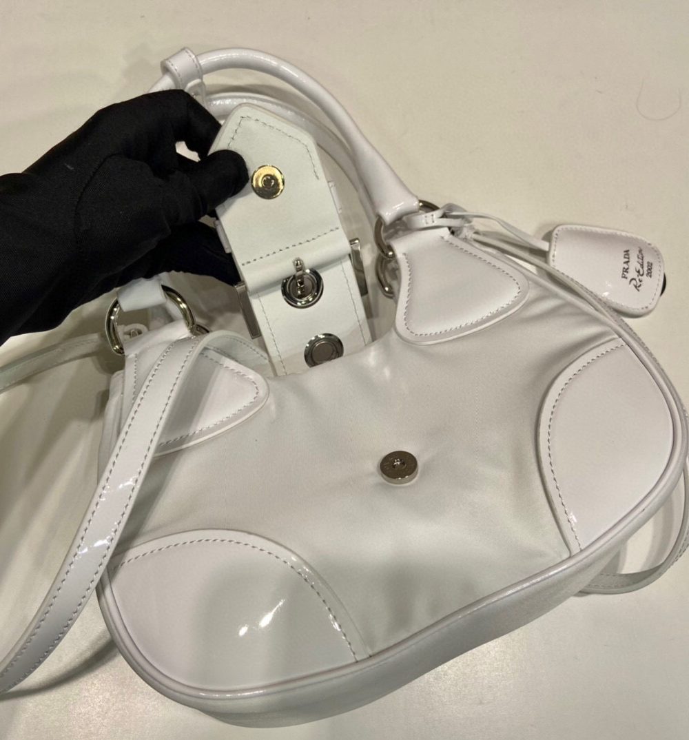 Moon Padded Nappa Bag In White/Yellow/Brown For Women 8.8in / 22.5cm 1BA381_2DYI_F0009_V_OOM