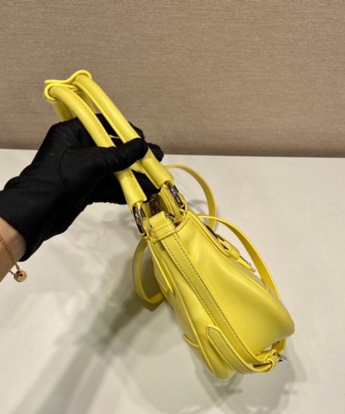 Moon Padded Nappa Bag In White/Yellow/Brown For Women 8.8in / 22.5cm 1BA381_2DYI_F0009_V_OOM