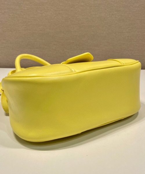 Moon Padded Nappa Bag In White/Yellow/Brown For Women 8.8in / 22.5cm 1BA381_2DYI_F0009_V_OOM