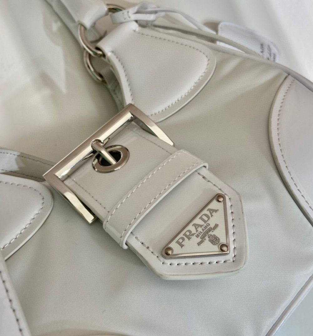 Moon Padded Nappa Bag In White/Yellow/Brown For Women 8.8in / 22.5cm 1BA381_2DYI_F0009_V_OOM