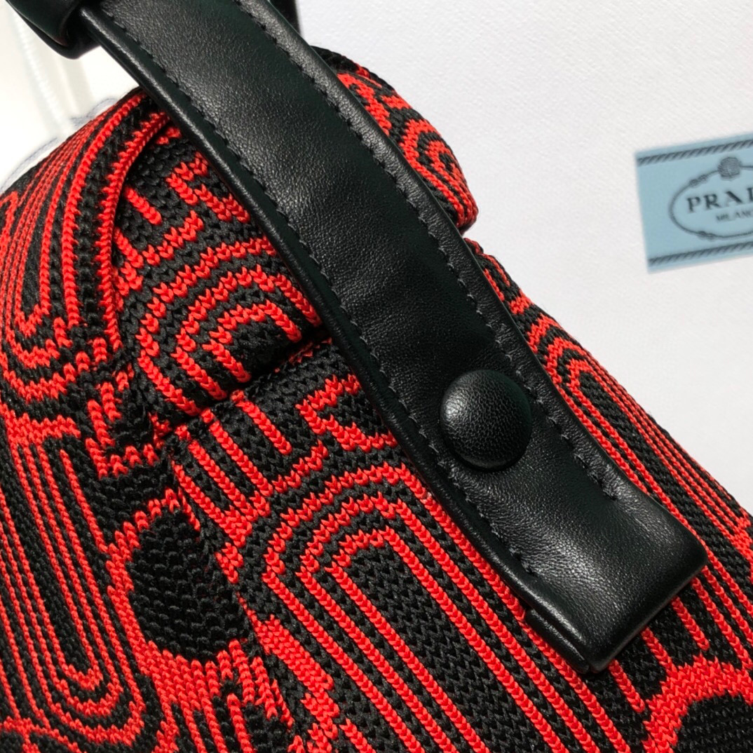 Padded Jacquard Prada Signaux Bag In Red For Women 13in/ 33cm - Image 5