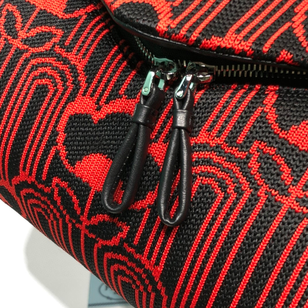 Padded Jacquard Prada Signaux Bag In Red For Women 13in/ 33cm - Image 8