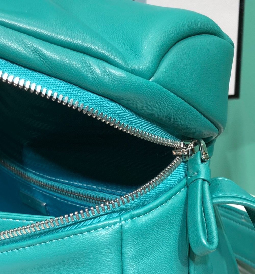 Padded Nappa Prada Signaux Bag In Green For Women 13in/ 33cm