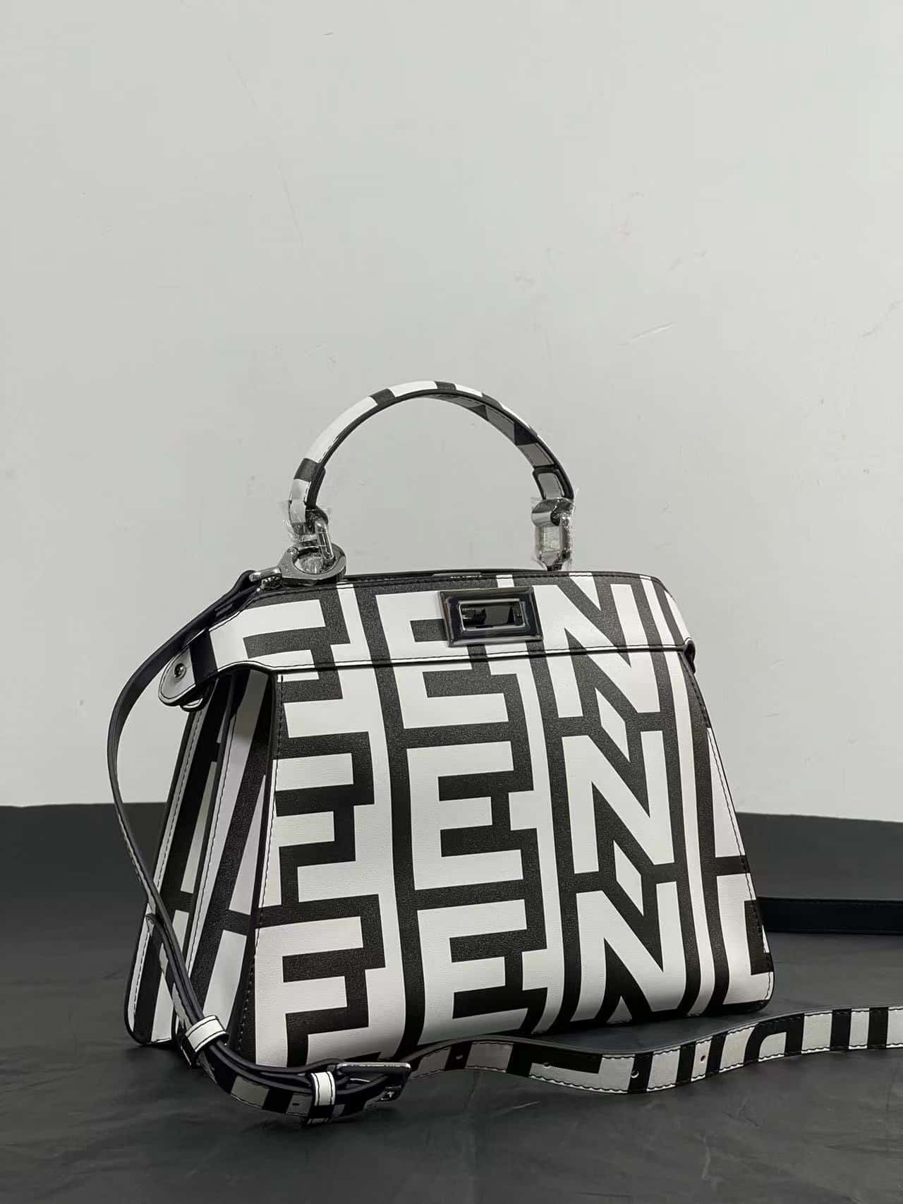 1:1 Replica Peekaboo Iseeu Small Bag Black And White For Women 10.5in/ 27cm - Image 2