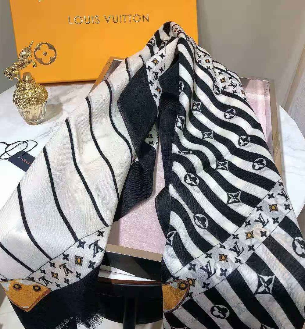 Plaid Denim Shawl White And Black For Women