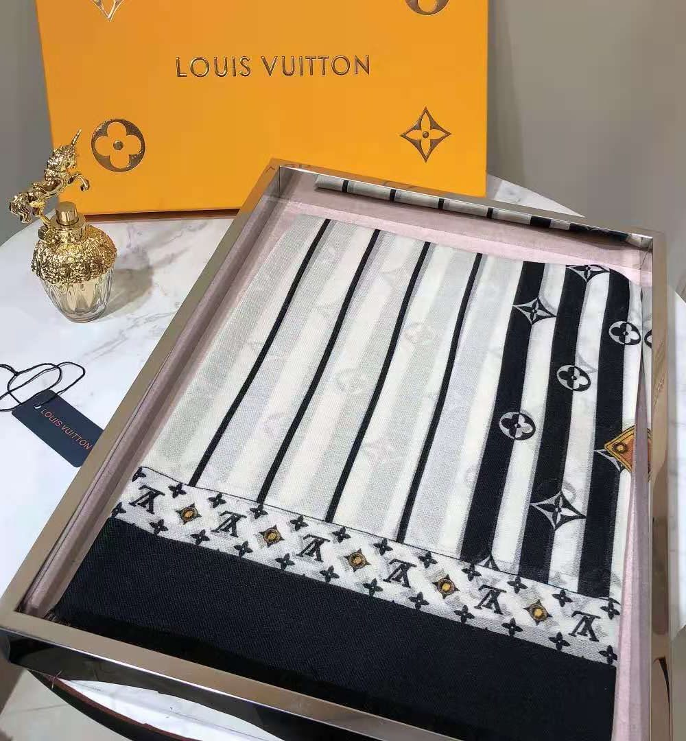 Plaid Denim Shawl White And Black For Women