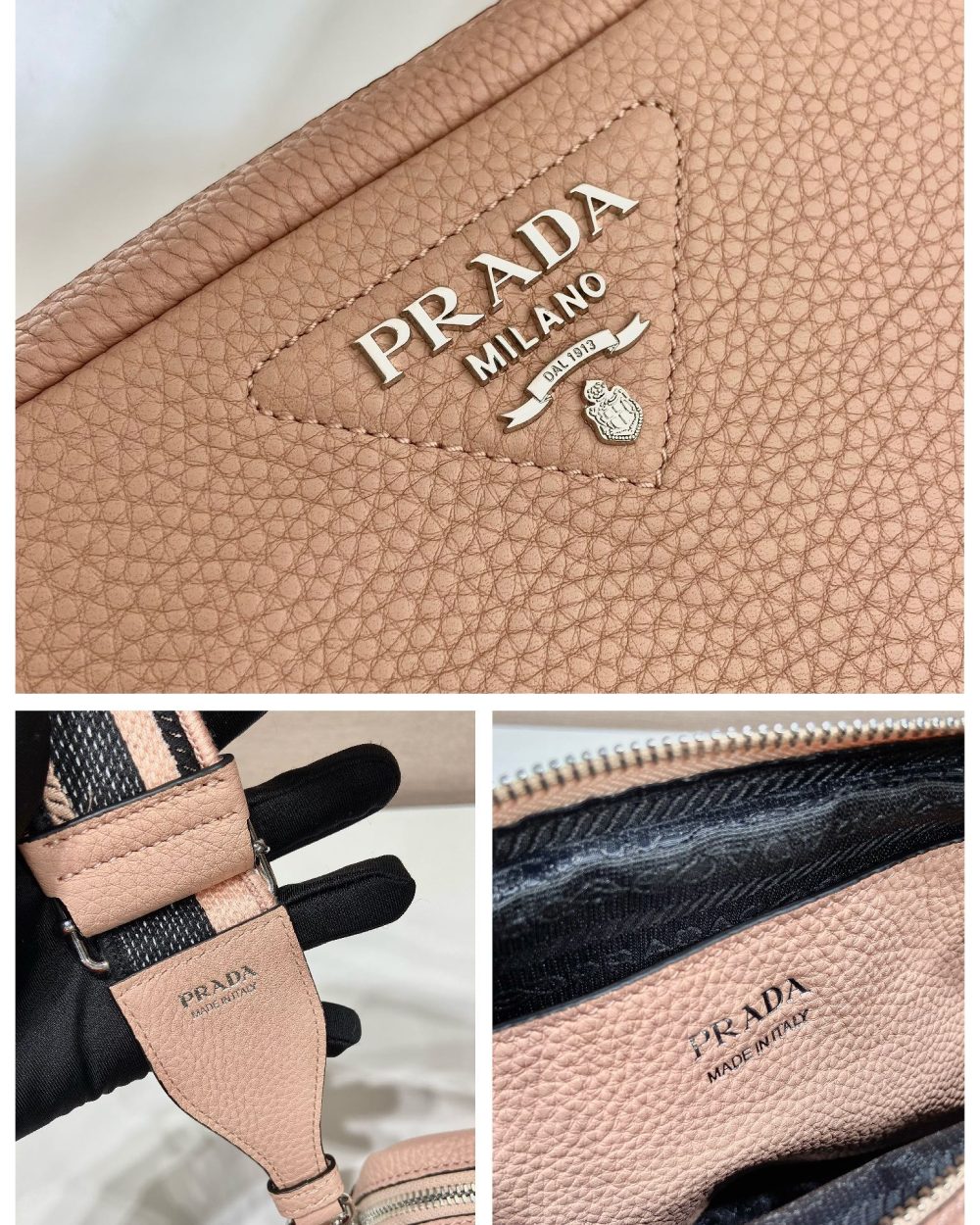 Prada Bag With Shoulder Strap Beige For Women, Women's Bags 8.6in/22cm 1BH082_2DKV_F02YP_V_3OM
