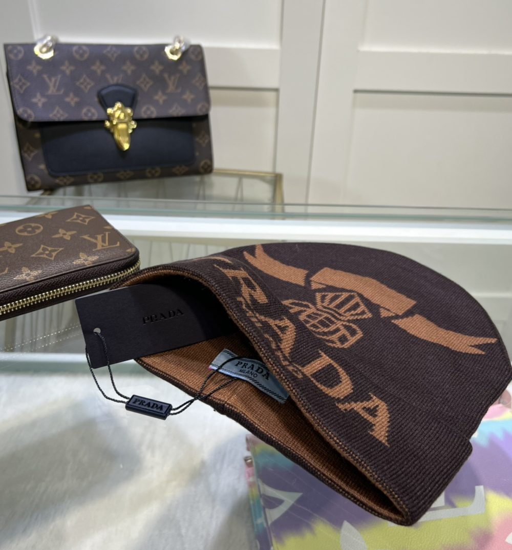 Prada Beanie In Brown