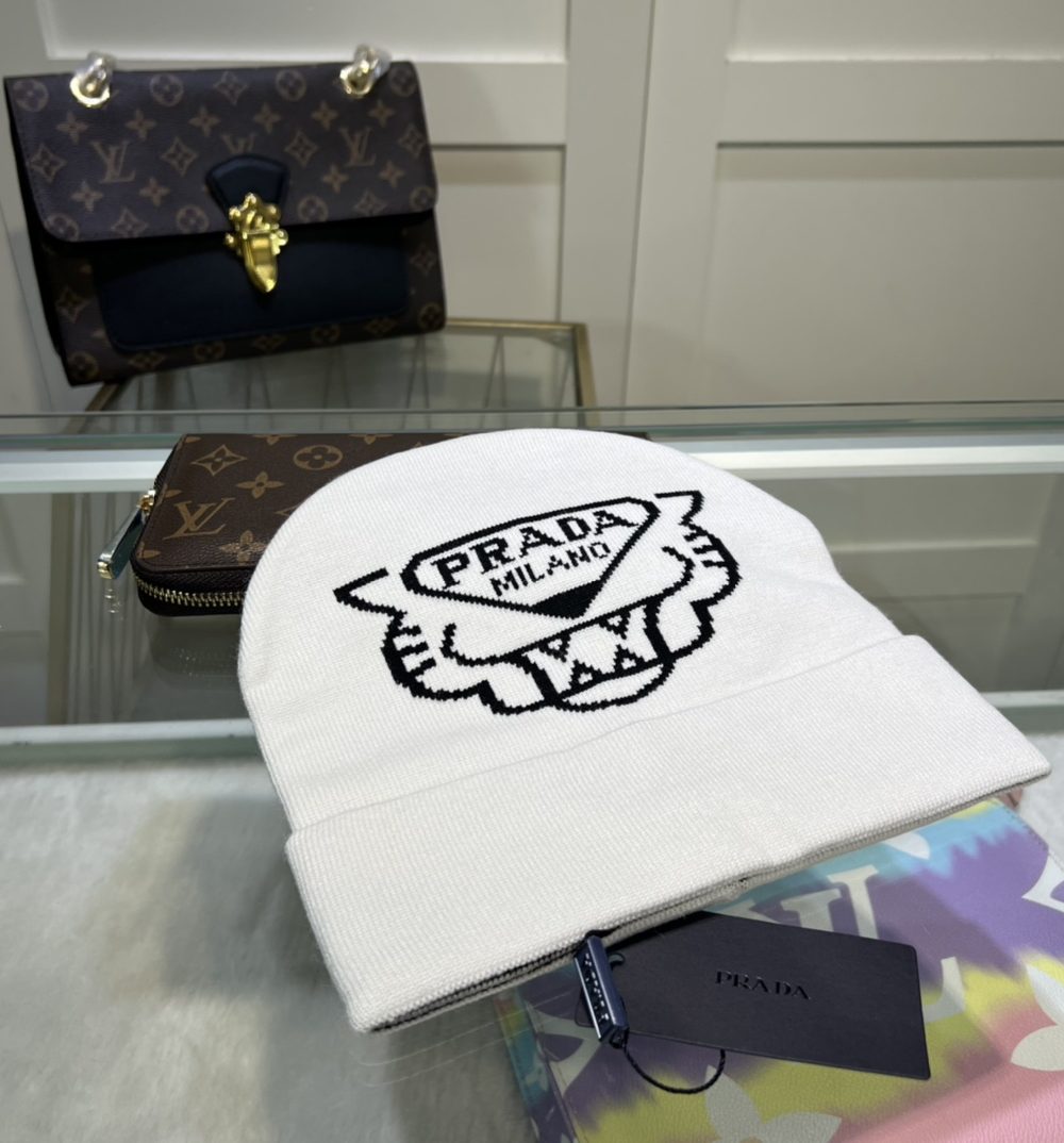 Prada Beanie In White