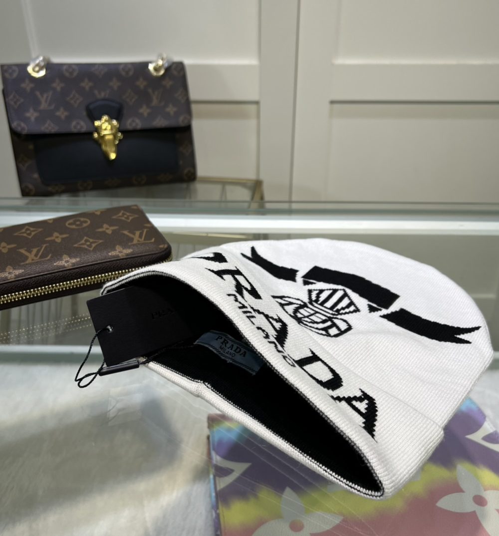 Prada Beanie In White