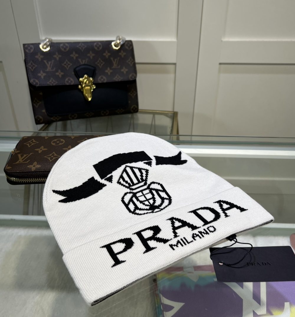 Prada Beanie In White